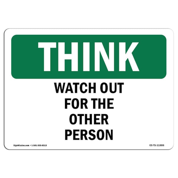 OSHA THINK Sign, Think Blank Write-On, 18in X 12in Aluminum, 18" W, 12" H, Landscape